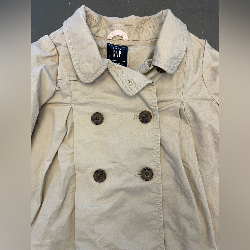 GAP Kids Khaki Lightweight Pea Coat - Picture 2 of 5